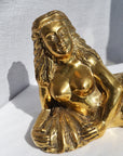 Brass Lounging Mermaid and Shell