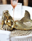 Brass Lounging Mermaid and Shell