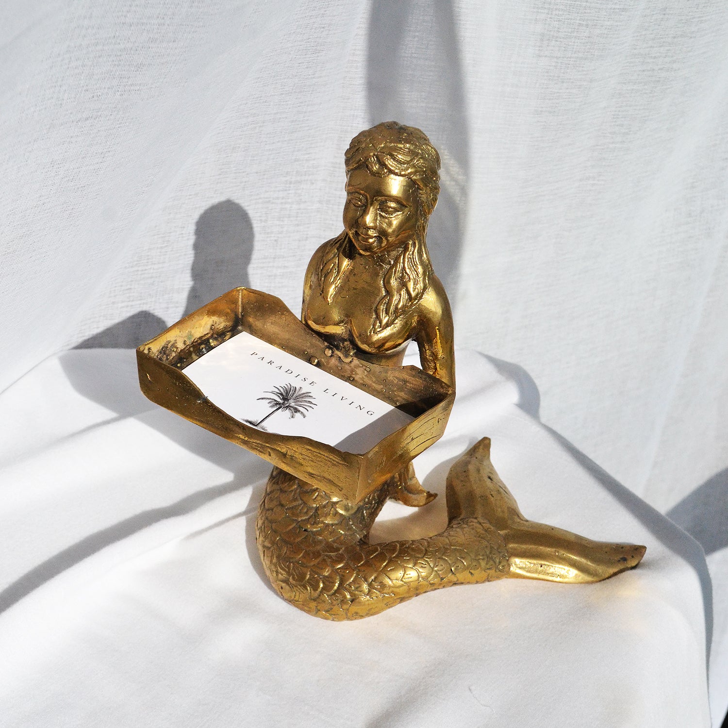 Brass Mermaid Card Holder