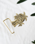 Brass Oasis Palms Toilet Roll Holder