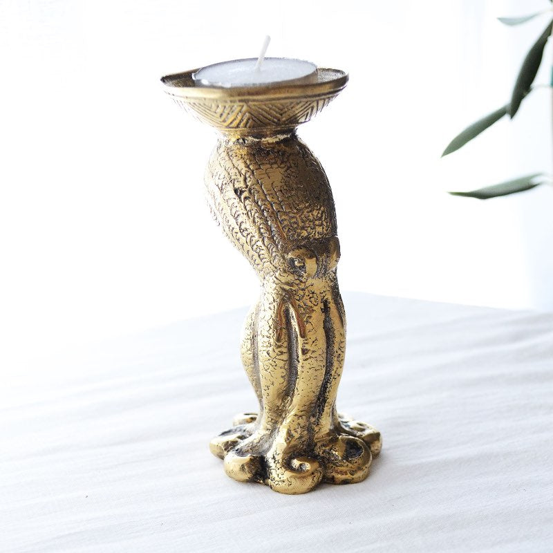 Brass Octopus Candle Holder 12x5cm
