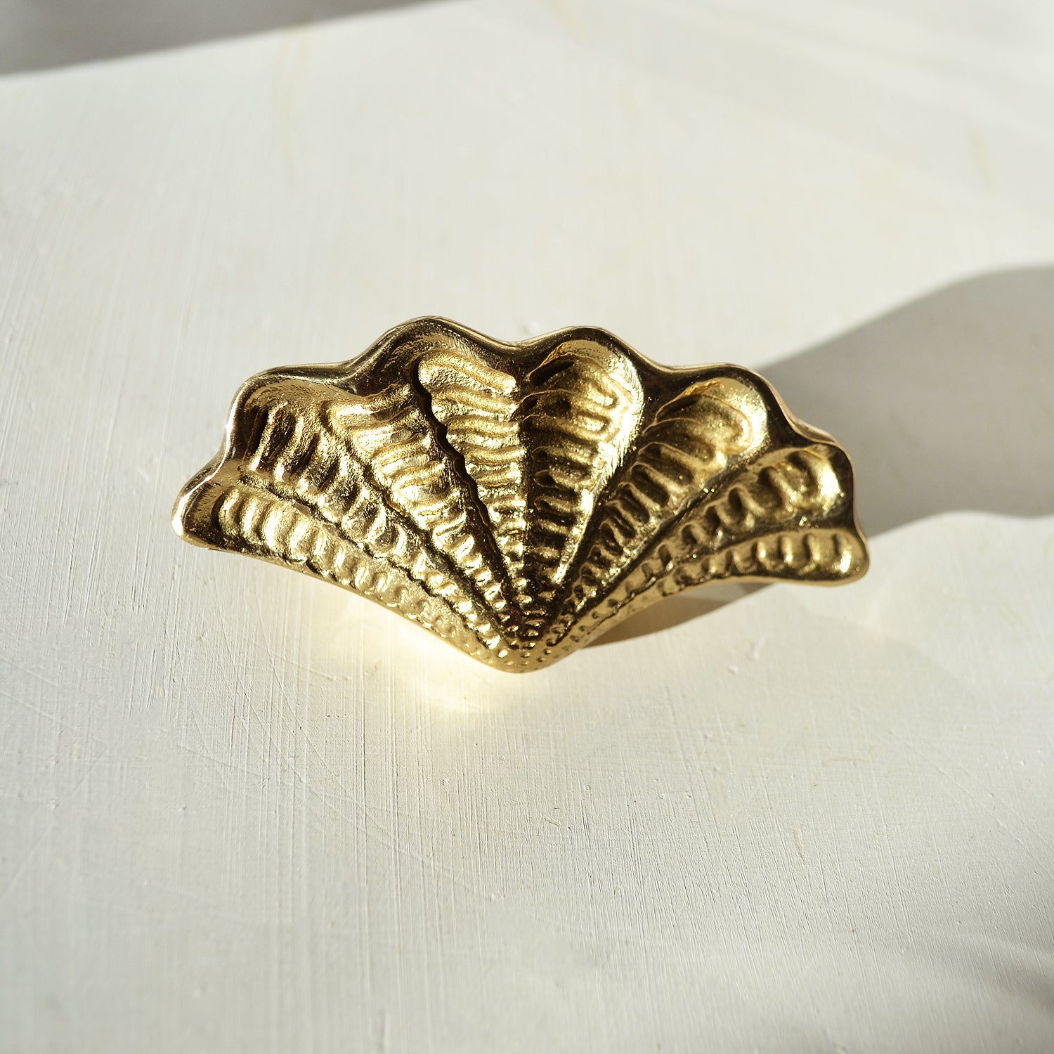 Brass seashell dish Vintage Art Deco Extremely Heavy Solid brass