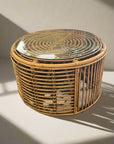 Caramel Lennox Round Rattan Coffee Table