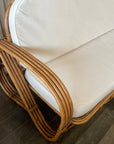 Caramel Pretzel Rattan 3 Seater Lounge - Cream Cushion