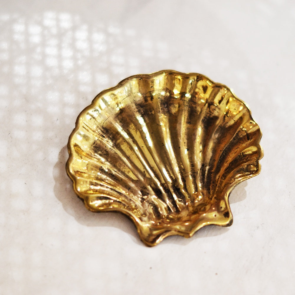 Clam Shell Brass Dish