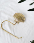 Clam Shell Brass Hand Towel Holder