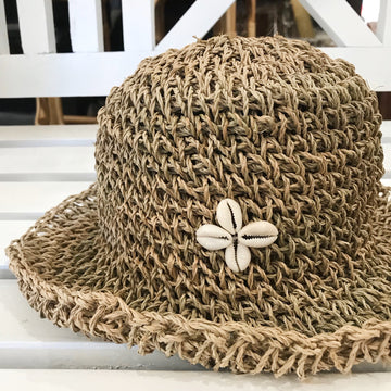 Cowrie Kids Woven Natural Hat
