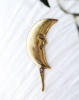 Crescent Moon Brass Wall Hook