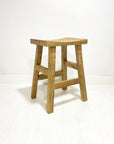 Curved Teak Counter Stool 69cm