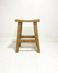 Curved Teak Counter Stool 69cm