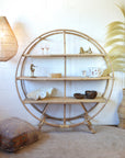 Round Rattan Book Shelf