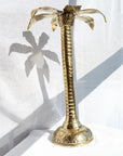 Large Palm Tree Brass Candleholder