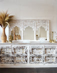 Indian White Wash Timber 220cm Sideboard | Assorted Designs | Pre Order