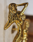 Dancing Mermaids Brass Door Handle