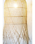 Dome Cross Weave Rattan Pendant