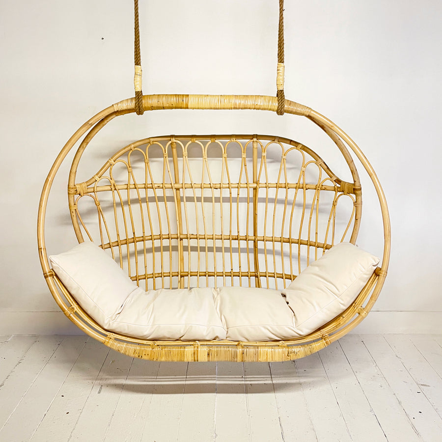 Natural Round Double Cane Hanging Chair Paradise Living Co.