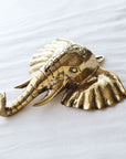 Elephant Head Brass Wall Hook