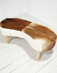 Goat Hide Kidney Ottoman Stool