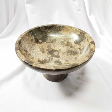 Grey Marble Stone Bowl Stand 18cm Dia