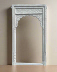 White Carved Indian Arch Frame - 143x253.5cm