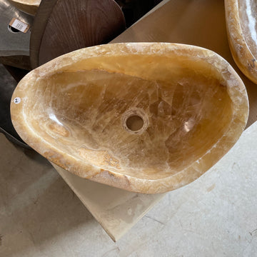 Oval Polished Onyx Stone Basin #002