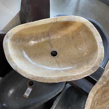 Oval Polished Onyx Stone Basin #004