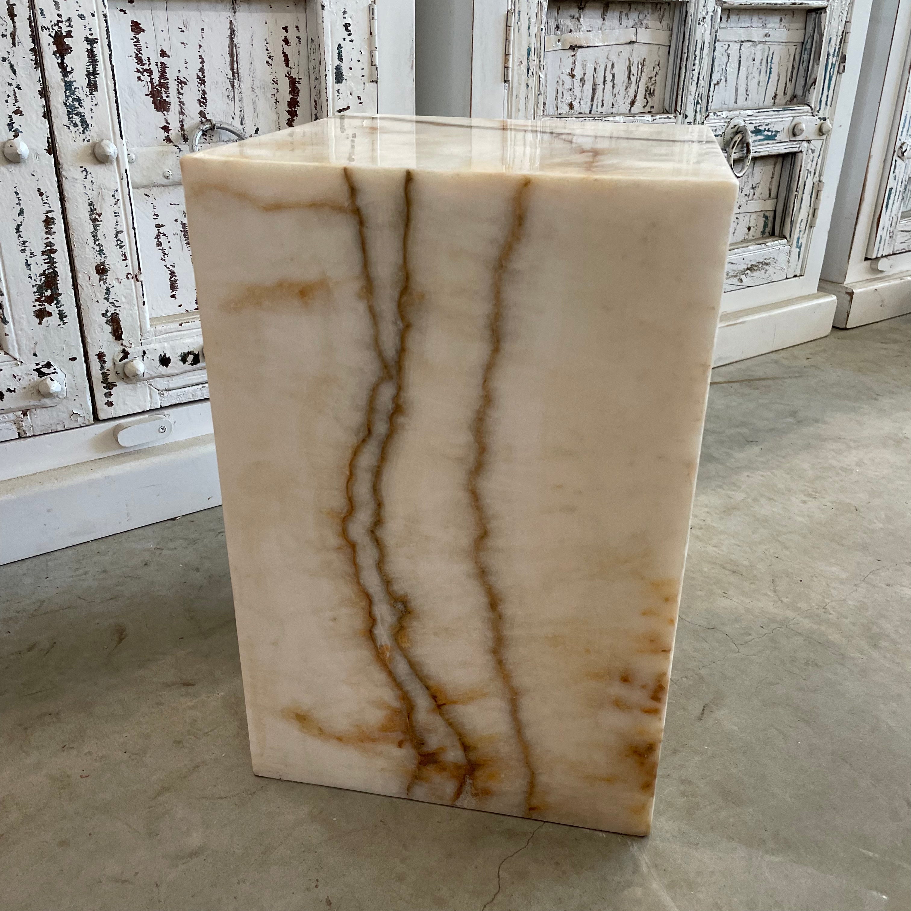 White Onyx Side Table