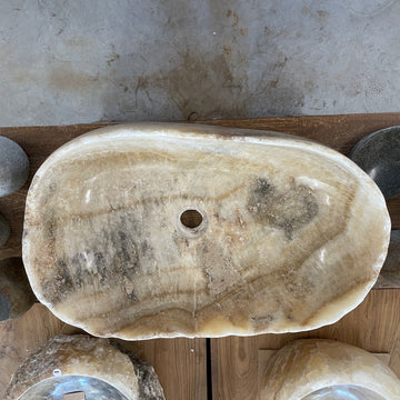 Oval Rugged Onyx Stone Basin #011