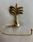 Tropical Palm Brass Toilet Roll Holder