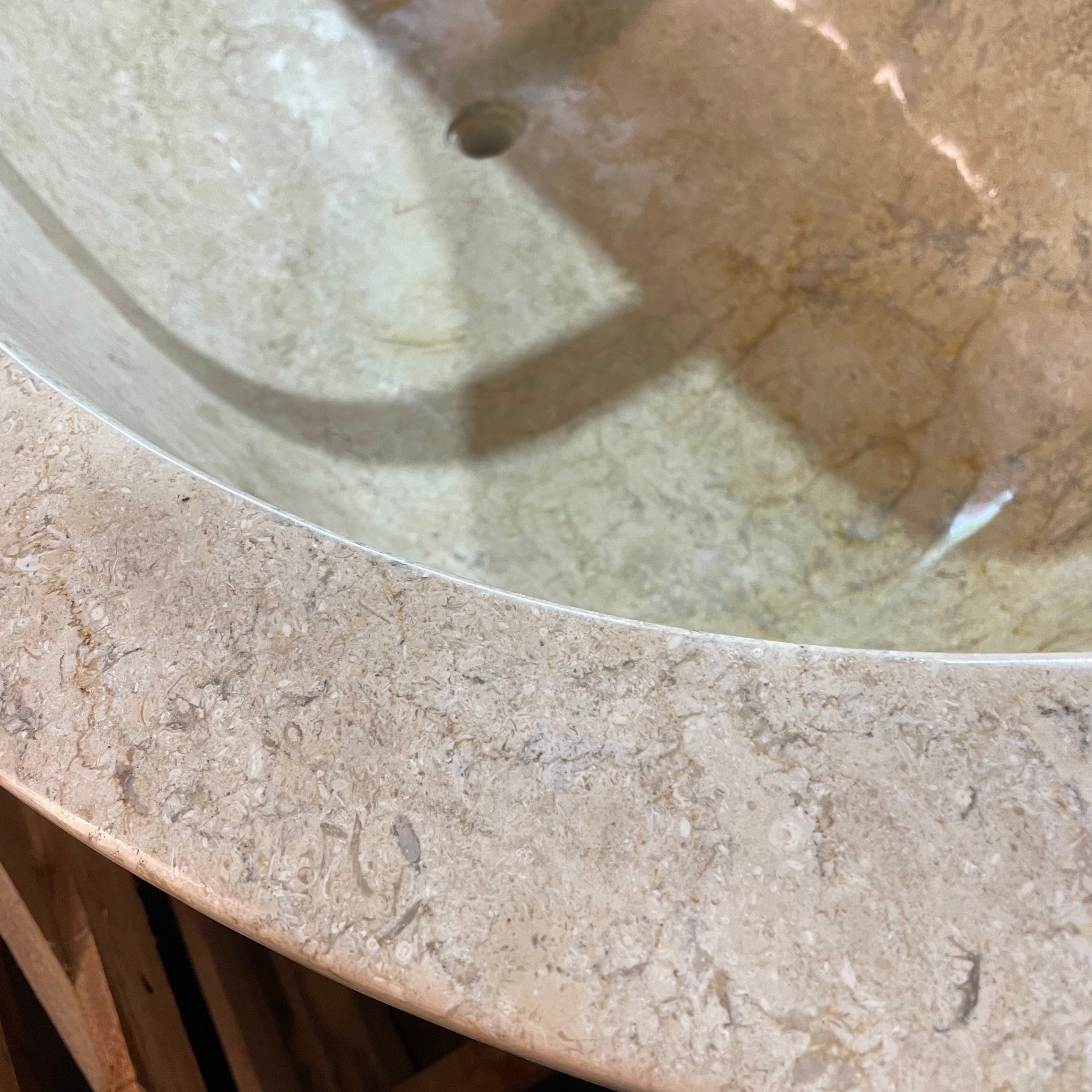 Oval Full Polished Marble Stone Bath