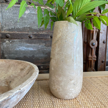 Beige Marble Stone Vase 24cmx10cm