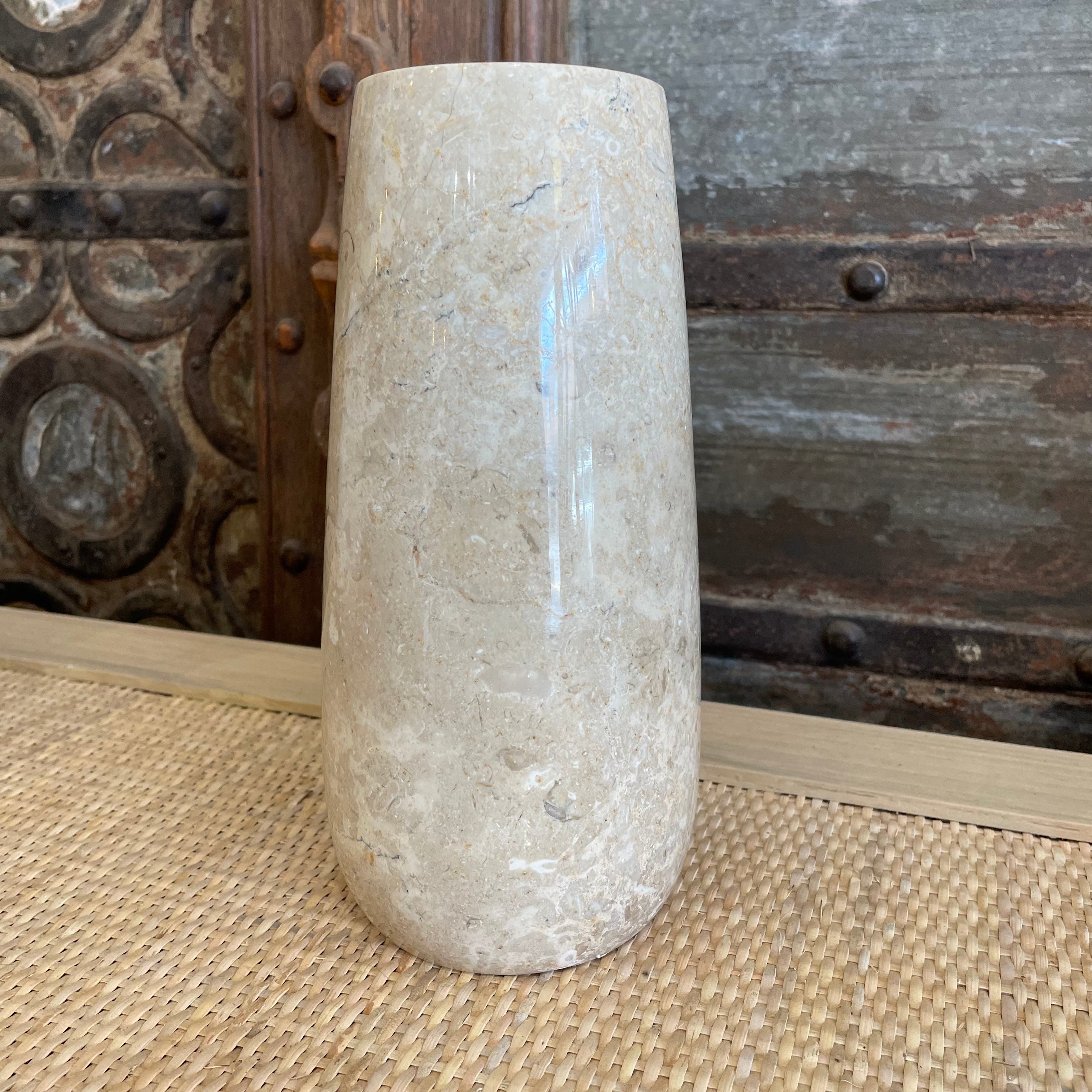 Beige Marble Stone Vase 24cmx10cm