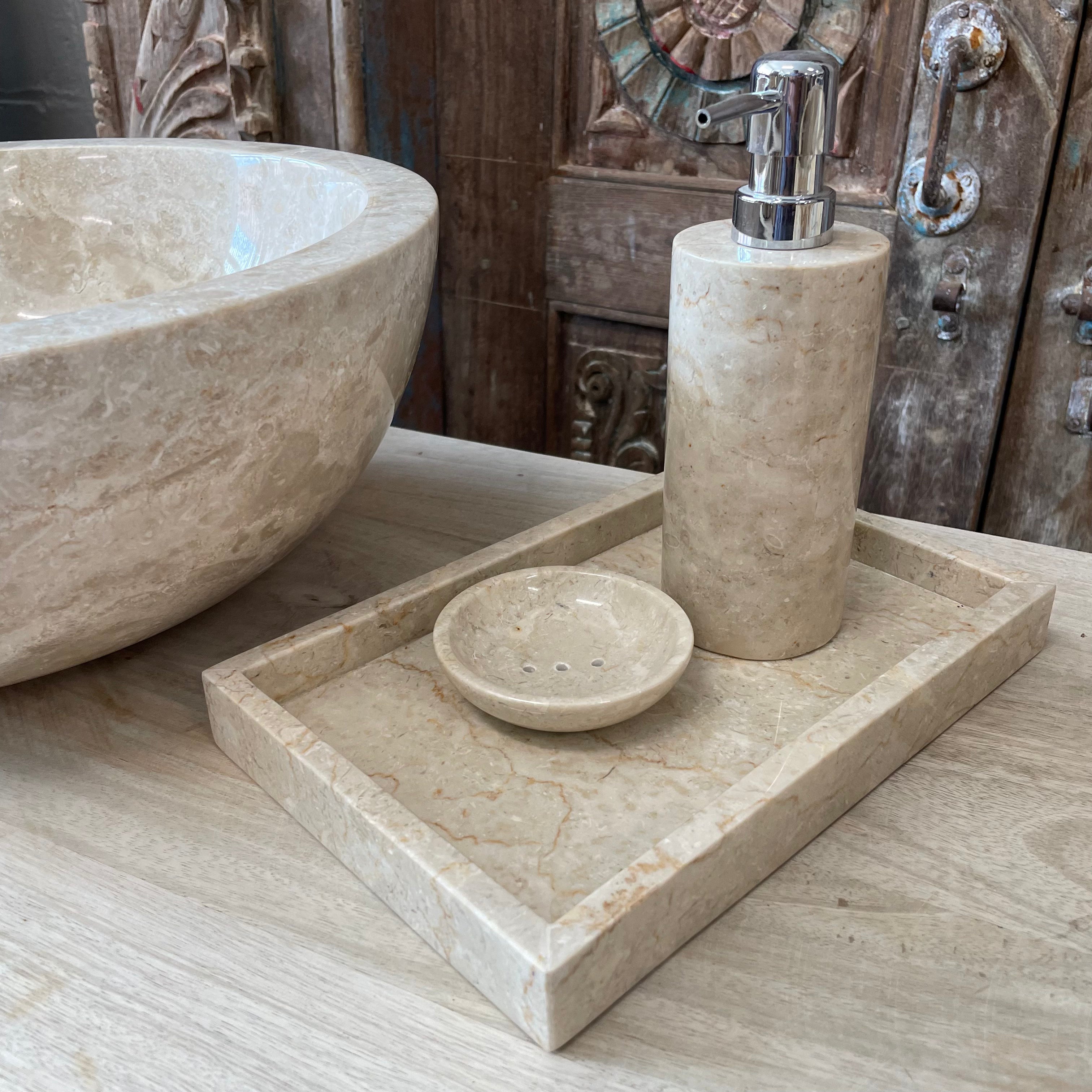 Marble Rectangular Stone Tray - Beige – Paradise Living Co.