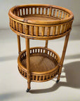 Halia Round Rattan Bar Cart - Caramel