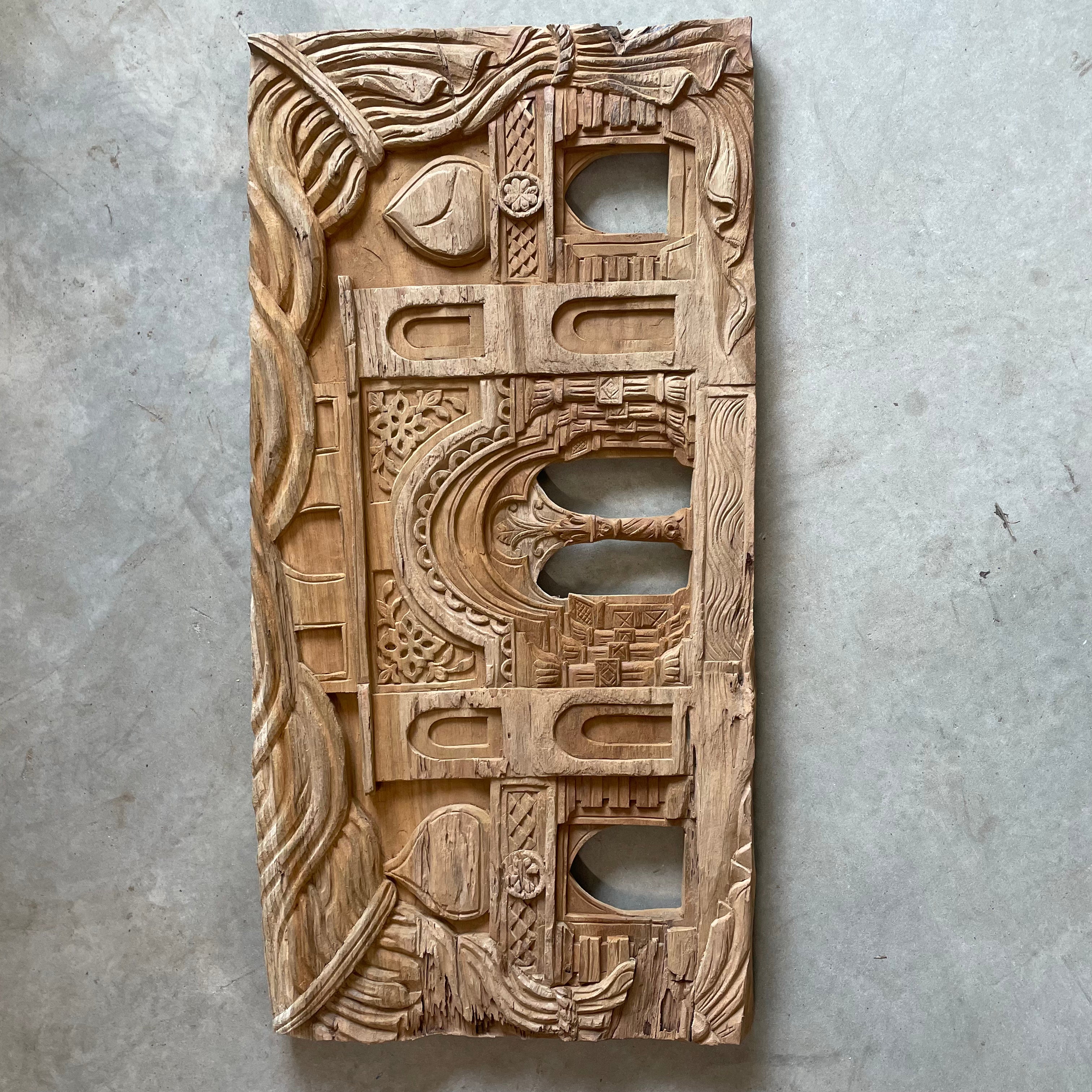 Hand Carved Timber Wall Decoration