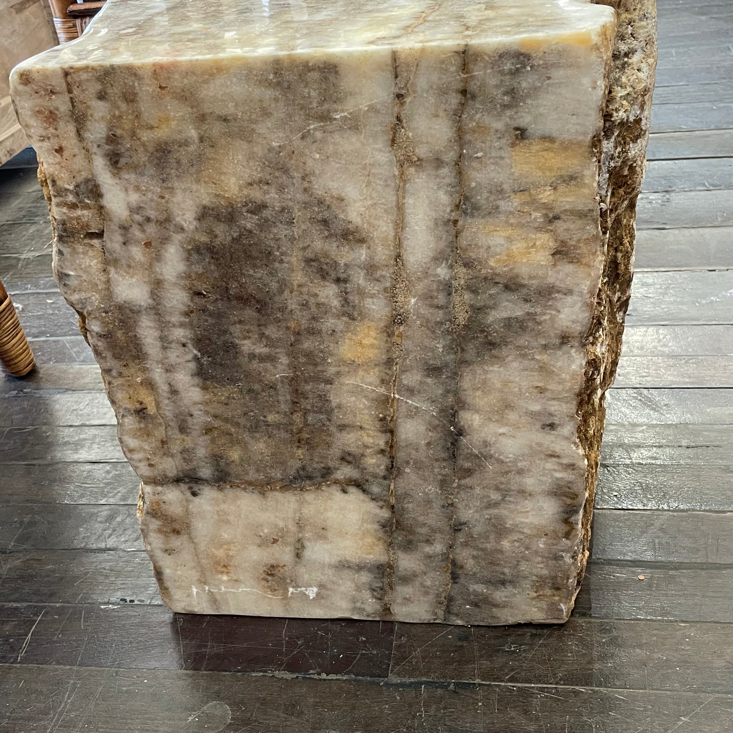 Natural Edge Onyx Side Table
