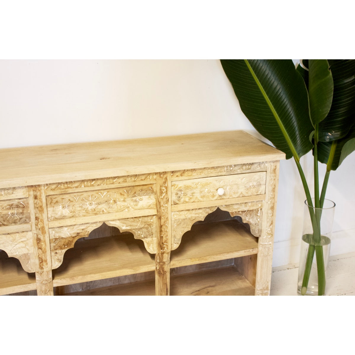 Indian Acid Wash Arch Timber Sideboard 200cm