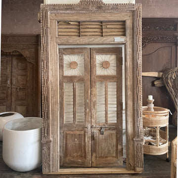 Indian Rajasthani Antique Framed Door #029 - 144x253cm