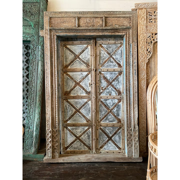 Indian Rajasthani Antique Framed Door #034 - 145x241cm