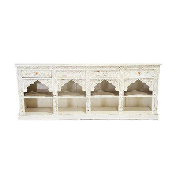 Indian White Wash Arch Timber Sideboard 200cm