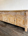 Kediri White Wash Carved Teak Sideboard 220cm