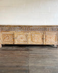 Kediri White Wash Carved Teak Sideboard 220cm