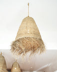 Large Natural Seagrass Fringe Pendant