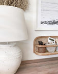 Long Rattan Weave Shelf