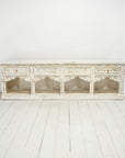 Low Indian White Wash Arch Timber Sideboard 200cm