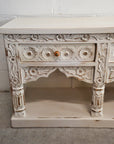 Low Indian White Wash Arch Timber Sideboard 200cm