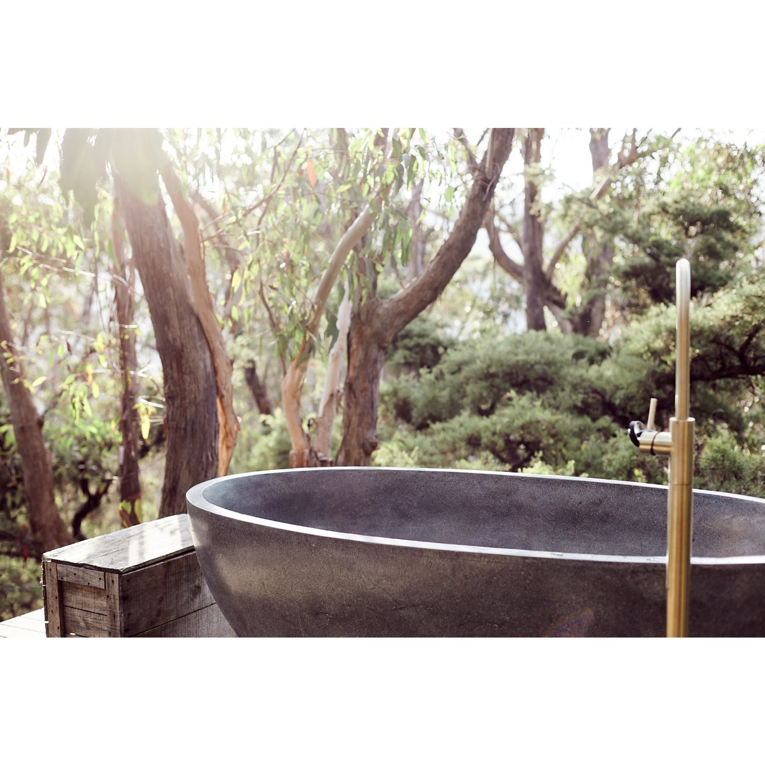 Oval Concrete Terrazzo Stone Bath 1750x900x550mm - Mid Grey