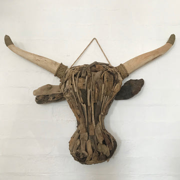 Driftwood Yak Cow Wall Hanging Wall Art