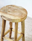 Medium Cabana Rustic Teak Stool 55cm