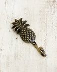 Medium Tropical Pineapple Brass Wall Hook 11cm